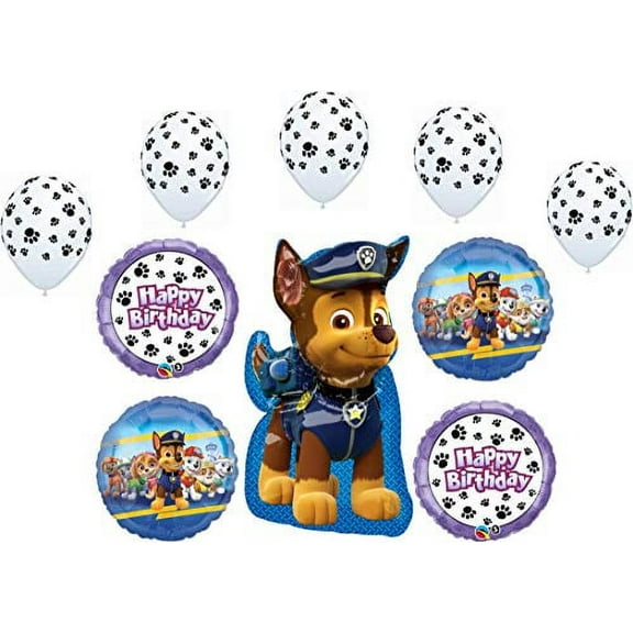 Paw Patrol Party Supplies Chase and Pups Birthday Balloon Bouquet Decorations