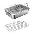 thumbnail image 1 of Tnarru Bakeware Dish Roasting Pan V Shaped Rack Stainless Steel Baking Sheet with Rack Veggies Bakeware Oven Roaster Tray Baking Pan, 1 of 8