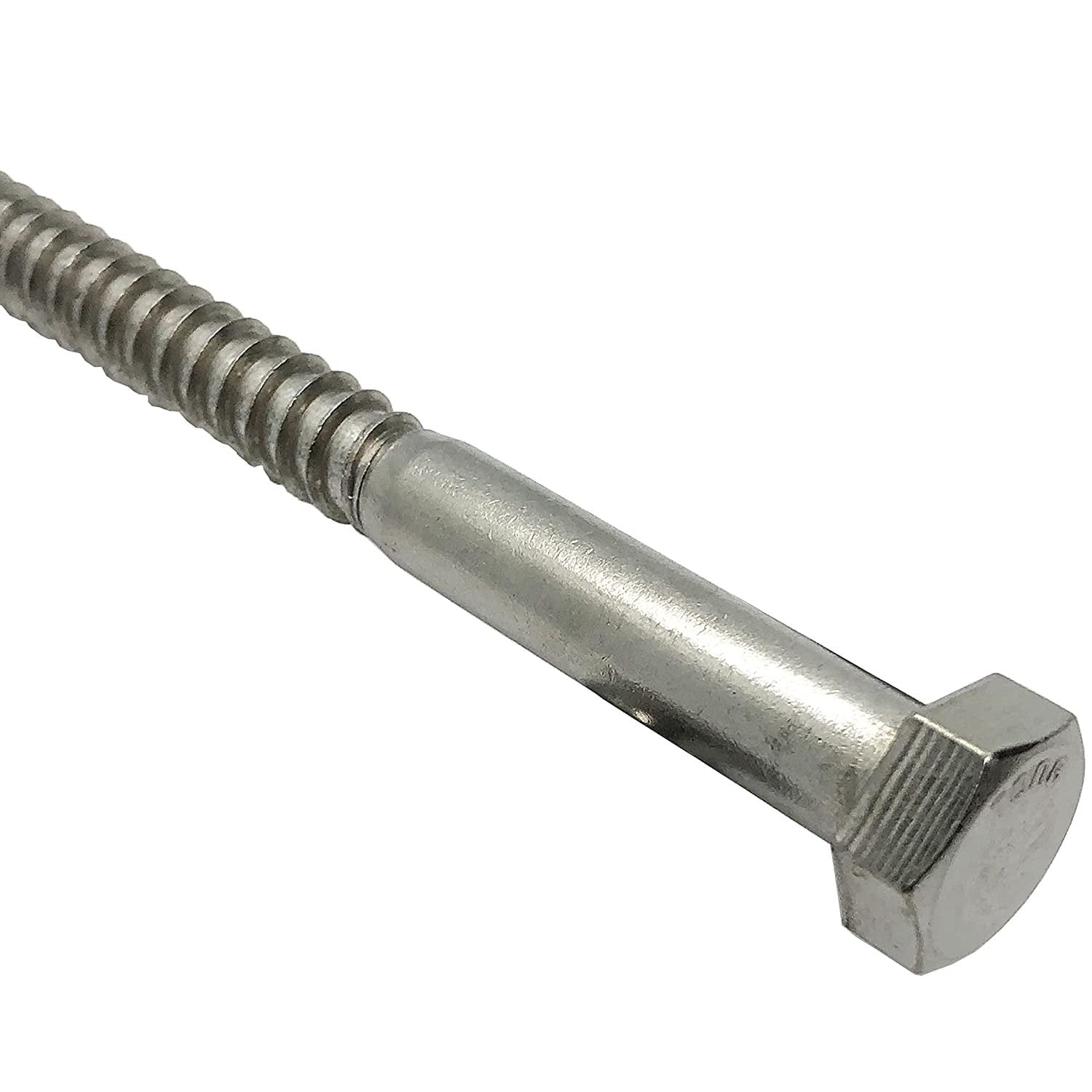 1/4" X 4" - 304 Grade Stainless Steel lag screws, Hex head fasteners, stainless steel screw. Use as Construction, wood, metal, lag screw or mounting screws fasteners lag bolts. Heavy duty screws. 25