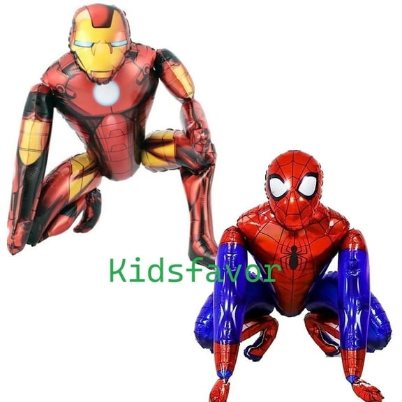 BCD-PRO Spiderman Ironman Balloons Airwalker Avengers Theme Birthday Party Decorations Foil 2 Pack 27 in