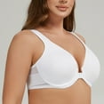 thumbnail image 5 of MELENECA Women's Front Closure Bras Plus Size Unlined Underwire Back Support Posture Bra White 36C, 5 of 7