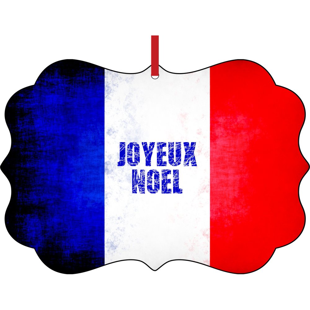 Flag France French Grunge Flag Joyeux Noel Elegant Semigloss