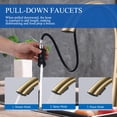 thumbnail image 3 of Cerypsa Brushed Gold Pull Down Single Handle Kitchen Faucet, 3 of 8