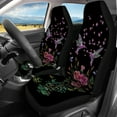 thumbnail image 3 of Xoenoiee Rose Flowers Hummingbird Print Car Seat Covers Full Set for Women Men Auto Seats Protector Soft Seat Cover Front & Split Rear Bench Seats Cover for Cars Sedan SUV, Universal Fit, 3 of 7
