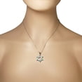 thumbnail image 2 of 925 Sterling Silver Womens Jewish Star of David Blue Simulated Opal Turquoise-Tone Pendant Necklace, 2 of 4