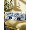 thumbnail image 5 of Outdoor Pillows Waterproof, Blue Spring Floral Bedding Throw Pillows with Insert for Couch Sofa Bed, Watercolor Summer Flowers 12x20 Inch Pillowcases Decorative Camping Patio Pillow Set of 1, 5 of 8