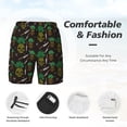 thumbnail image 4 of Kdxio Pineapples Print Men'S Swim Trunks With Compression Liner 7 Inch Inseam Quick Dry Swim Shorts, 4 of 7