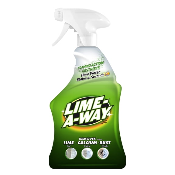 Lime-A-Way Hard Water Stain Remover Spray, Removes Lime, Calcium & Rust in Seconds, Bathroom Cleaner, 32 fl oz
