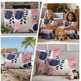 thumbnail image 5 of Pink Abstract Art Outdoor Waterproof Pillow Covers, Modern Geometric Navy Blue Art Decorative Square Throw Pillowcase Sofa Cushion Sham for Patio/Couch/Chair, 18"x18" 2 Pack, 5 of 8