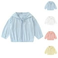 thumbnail image 4 of Atogsazn Toddler Girl Zipper Jacket Kid Casual Long Sleeve Hooded Jackets Spring Fall Clothes Blue 1-2 Years, 4 of 4