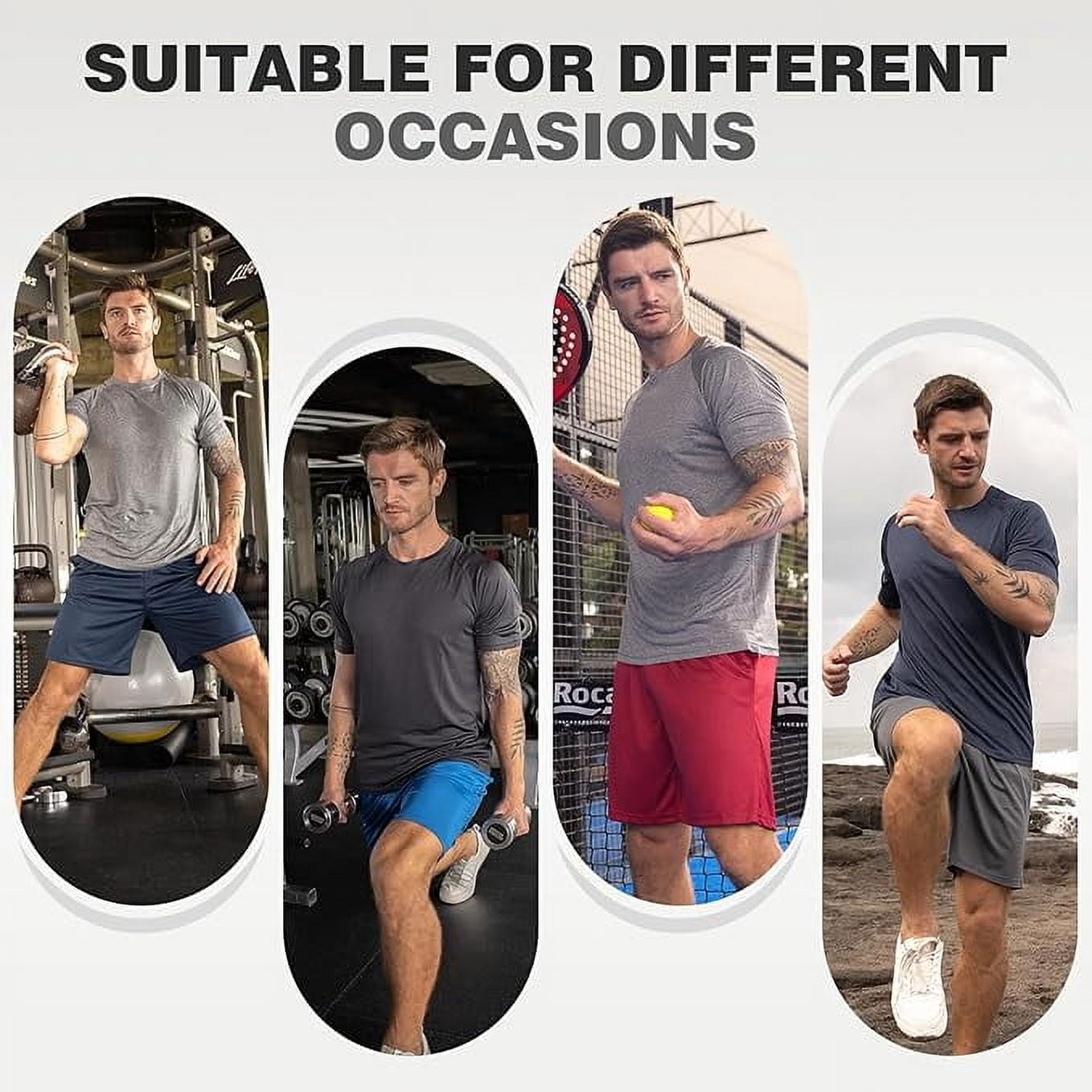 3 Pack Men's Sport Shorts Gym Athletic Shorts with Two Pockets Quick Dry for Jogger,Trainning,Workout