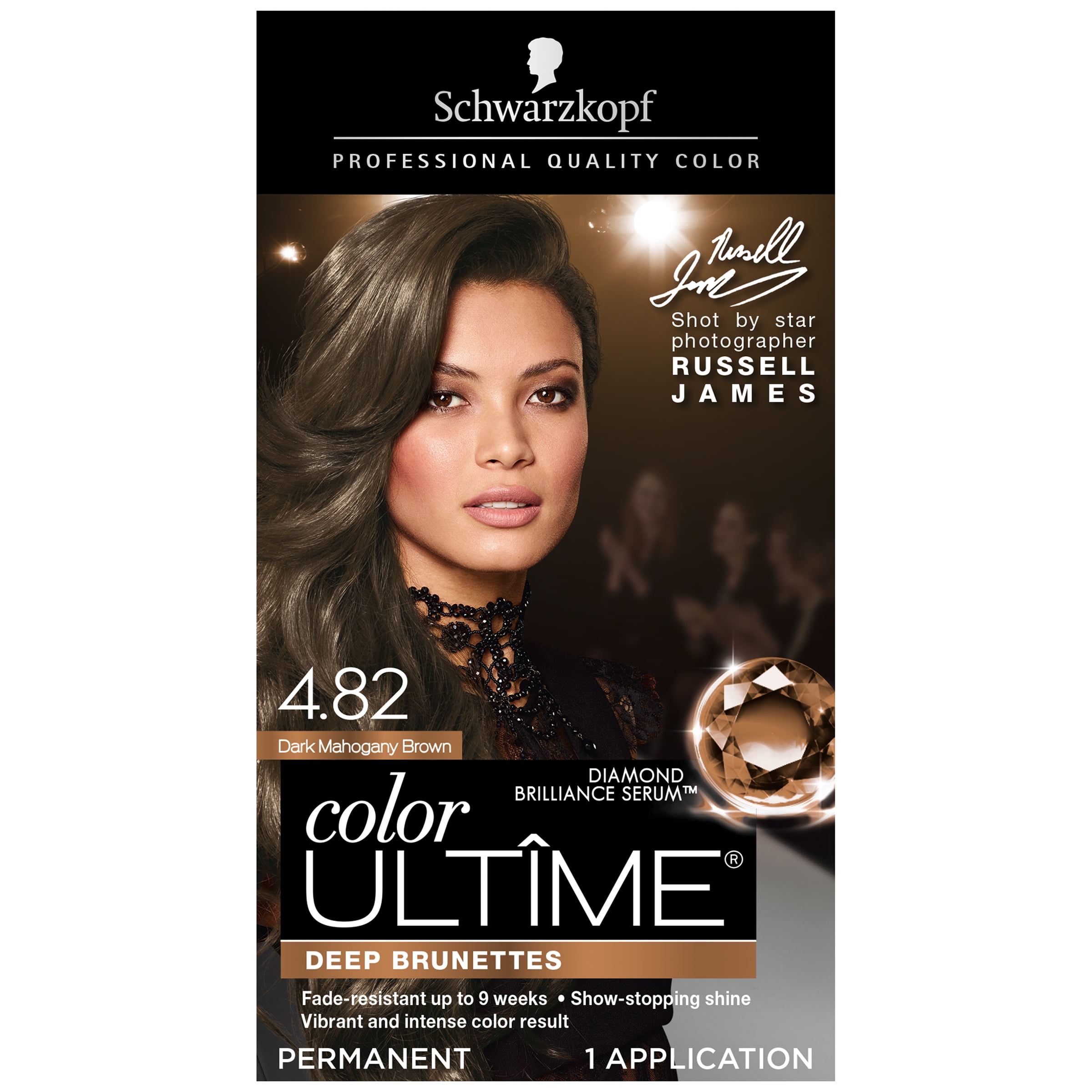 Schwarzkopf Color Ultime Permanent Hair Color Cream 4 82 Dark Mahogany Brown Walmart Com