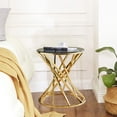 thumbnail image 2 of KEIVVAKN Glass End Tables Gold Coffee Table Center Table in Living Room Furniture Round Stainless Steel Frame, 2 of 8