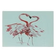 thumbnail image 2 of Flamingo Cutting Board, Flamingo Couple Kissing Romance Passion Partners in Love Watercolor Effect, Decorative Tempered Glass Cutting and Serving Board, Small Size, Dark Coral White, by Ambesonne, 2 of 5