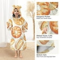 thumbnail image 4 of Different Shapes Of Bread Flannel Wearable Blankets Hooded Design Long Sleeves Wrap Unisex for 3T-14Y S, 4 of 7