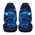 thumbnail image 4 of POLERO Blue Rose Vehicle Seat Covers for SUV Sedan, Set of 2 Decorative Front Seat Cover Stretchable Anti-Slip Car Seat Covers for Front Cushion & Backrest Protector, 4 of 12