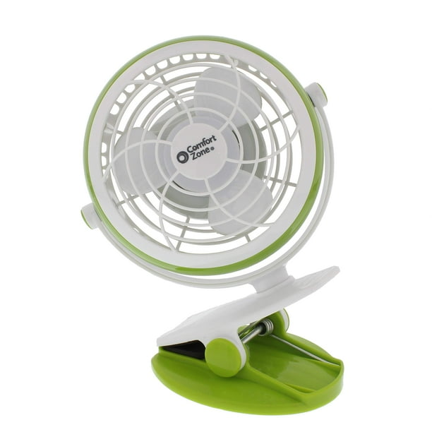 Comfort Zone CZBT4 Ventilador USB con clip, oscilación de 360 grados, liviano, 4 pulgadas