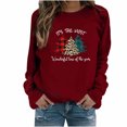 thumbnail image 2 of Pntutb Tops de mujer Suéter de cuello redondo con estampado navideño Blusa suelta Sudadera sin capucha Pntutb Pntutb-3605, 2 of 7