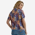 thumbnail image 2 of Wrangler Retro Blue Brown Cowbelle Top - Ladies Shirt  - 112344981, 2 of 2