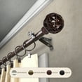 thumbnail image 2 of 66" to 120" Adjustable 3/4" Dia Single Curtain Rod in Cocoa with Matthias Finials,(4888-667), 2 of 3