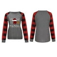 thumbnail image 4 of Women Christmas Sweatshirt Plaid Cartoon Long Sleeve  Neck Pullover, 4 of 5