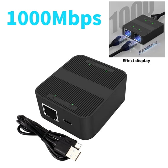 RJ45 Gigabit Ethernet Switch Splitter 1000Mbps Network Cable Selector Mini Network Switch for PC Laptop TV Box Router