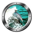 thumbnail image 2 of VWAQ Dolphin Porthole Wall Decal Ocean Wall Sticker Animal Nature View Wall Mural - PO3 (14" Diameter), 2 of 3