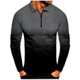 thumbnail image 3 of Quealent Men's Polo Shirts Mens Polo Winter Shirts Long Sleeve Men's Polo Shirt Men's Casual Shirt (Grey,XXL), 3 of 4
