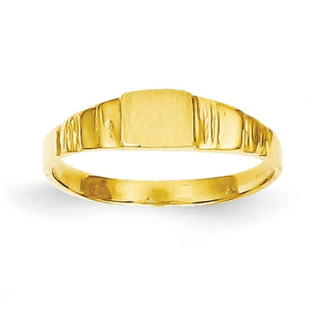 14k Yellow Gold Square Baby Signet Ring
