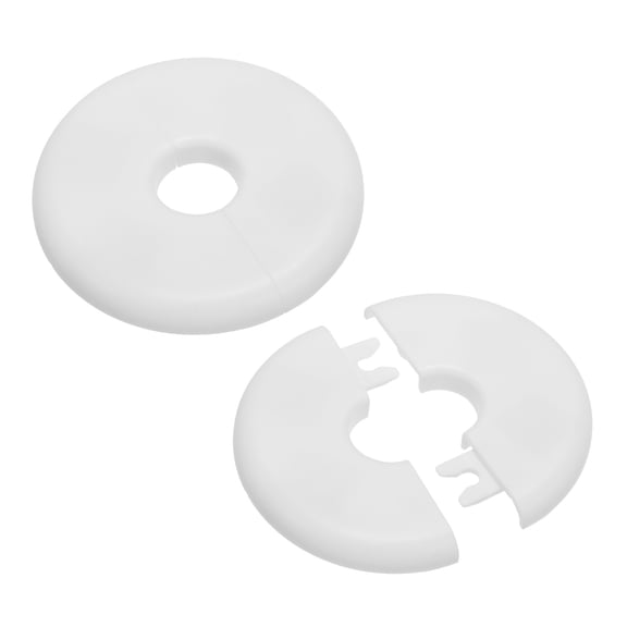Uxcell Wall Split Flange ABS Round Self-Adhesive Escutcheon Plate Buckles Cover for Water Pipe Faucet Decoration 0.65" White