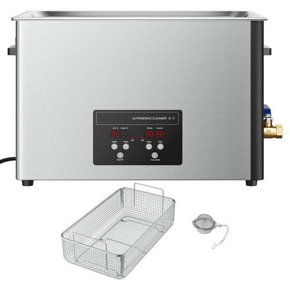 KFFKFF 30L Ultrasonic Cleaning Machine with Digital Display, Stainless Steel 40kHz Cleaner for Parts, Carburetors, Instruments, and More