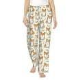 thumbnail image 2 of Picia Cartoon Corgi Womens Soft Woven Cotton Elastic Waistband Sleep Pajama Pant Lounge Sleep Pant With Pockets And Drawstring-Small, 2 of 9