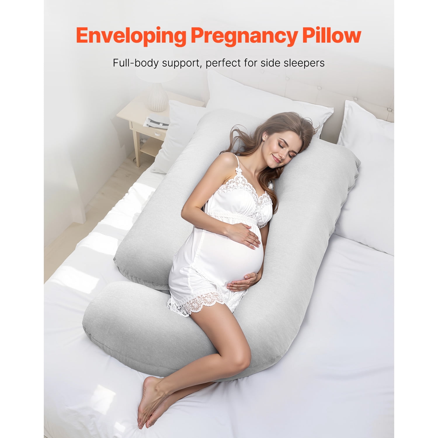 KFFKFF Pregnancy Pillow, G-Form Sleep Aid, Comprehensive Comfort Cushion with Detachable & Launderable Casing, Gentle and Airy Maternity Body Cushions for Spinal, Abdominal, Hip