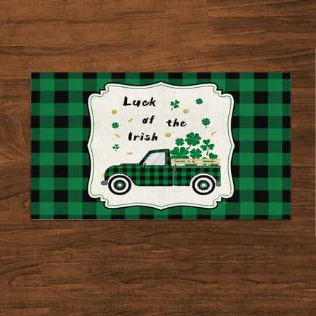 

Placemats St. Patricks S Day Placemats Scandinavians Irish Day Plaid Decorative Placemats Insulated Tablecloths