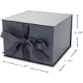 thumbnail image 5 of Medium Gift Box with Lid and Shredded Paper Fill (Gray 7 inch Box) for Weddings, Graduations, Birthdays, Father's Day, Groomsmen Gifts, All Occasion, 5 of 6
