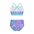 thumbnail image 2 of iEFiEL Girl's Geometric Patterns Swimsuit Two Pieces Tie Dye Bikini Set Bathing Suit,Sizes 3T-14 Floral Blue Green 3T, 2 of 7