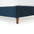 thumbnail image 6 of Noble House Peyton Indoor Button Diamond Tufted Velvet Upholstery King Bed with Wingback, Blue, 6 of 11