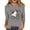 Gray, variant on 3/4 Sleeve Tops for Women, Crew Neck with Witch Broom Print, Loose Fall Tunic,Black S
