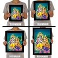 thumbnail image 7 of IBA Indianbeautifulart Radha Krishna Picture Frame Religious Poster Black Wall Frame Deity Photo Frame Wall Decor&nbsp;For Home/ Office/ Temple-6 x 8 Inches, 7 of 7