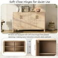 thumbnail image 4 of Euroco 59" Farmhouse Buffet Cabinet with Natural Distressed Finish,Accent Wood Sideboard Coffee Bar Station Table for Kitchen Living Room,Natural, 4 of 9