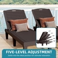 thumbnail image 3 of Uforic 2-Piece Outdoor Chaise Lounge Chairs, 5-Position Adjustable Backrest Waterproof Plastic Pool Loungers, Easy Assembly Patio Recliners for Backyard, Poolside and Garden, Dark Brown, 3 of 10