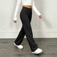 thumbnail image 4 of NEBWOAK Tween Girls Wide Leg Pants Elastic Waist High Rise Comfy Lounge Palazzo Black,Size 9-10T, 4 of 9