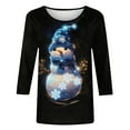thumbnail image 5 of LEKWK Women's Christmas Blouses Xmas Tree Crew Neck 3/4 Sleeve Tops Christmas Crew Neck Women Holiday Womens Festive Christmas Tops, 5 of 5
