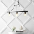 thumbnail image 6 of JONATHAN Y Jayden 36" 3-Light Industrial Farmhouse Iron/Glass Linear LED Pendant, Oil Rubbed Bronze/Clear, 6 of 9