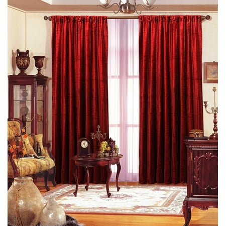 Red Velvet Drape 55 X 96 Each Panel Walmart Com
