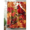 thumbnail image 2 of Fsddascl Fall Maple Leaf Shower Curtain Set - 48" x 72" Washable Bathtub Curtain with 12 Hooks, Thanksgiving Autumn Watercolor Cardinal Waterproof Fabric Stall Shower Curtains for Bathroom/Bathtub, 2 of 6