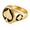 Gold, variant on Men's Spade Signet Ring, Stainless Steel Statement Ring with Textured Wide Band, Poker Inspired Design, Sizes 7-13, for Casual Looks, Holidays, Graduations, Gift for Him