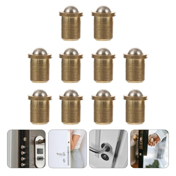 NICERIO 10Pcs Furniture Spring Latch Copper Round Door Closure for Homeowners