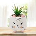 thumbnail image 2 of kjfeif Unique Design Animal Pot Ceramic Succulent Plant Pot , Cactus Potted Planting Bonsai Pots Set , Boho Flower Plant Pots for Indoor and Outdoor Gardening, 2 of 5