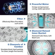 Ktaxon Full Automatic Washing Machine, 15.6Lbs Top Load Portable Washer with Drain Pump, 10 Wash Programs 8 Water Level Washer and Dryer Combo, 2 in 1 Washer and Dryer for Apartments, Camping